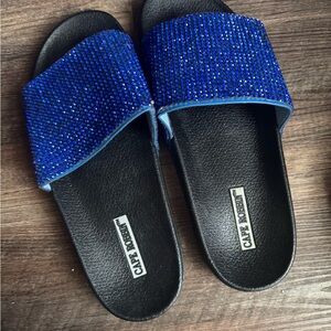 Cape Robbin Women's Glittering Blue Sandals